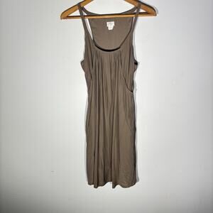 Hartford Lagenlook Sleeveless 100% Silk Sundress Brown Size 2